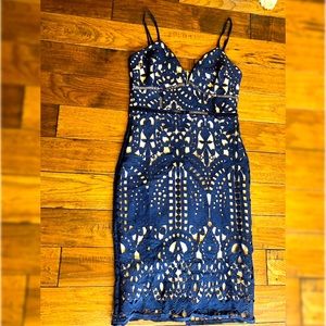 Navy Lace Dress - NEW